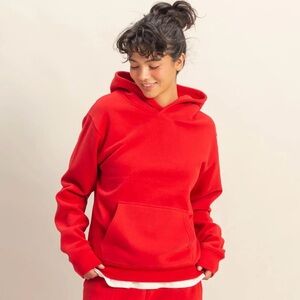 NEW Double Zero Ruby Red Hoodie SweaterCozy Kangaroo Pocket Valentine Small